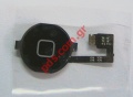 External home button with switch flex Apple Iphone 4G in black color