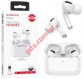 Wireless earphone Headset Borofone BE38 Bluetooth White BOX like Airpods (iOS & ANDROID)