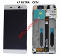   LCD OEM White Sony F3211 Xperia XA Ultra (Display + Touch Unit + Front Cover)   .