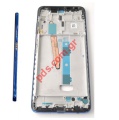    Xiaomi Poco X3 LCD W/parts Front cover frame Blue OEM   Bulk